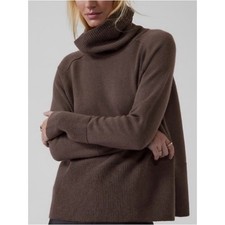 Athleta Aspen Turtleneck Wool Cashmere Blend Boxy Sweater Size Small