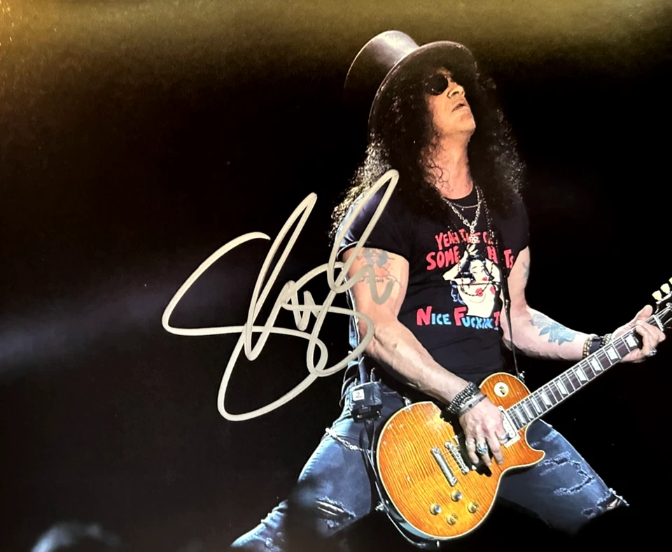 Auténtico autógrafo REAL firmado por SLASH (Guns N' Roses) 8x10" con certificado de autenticidad Foto 3 de 4