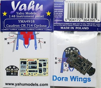 Coloured PE instrument panels: Caudron 714 (Dora Wings) / 1:48