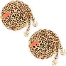 2 Pack 3/8"x20' G80 Binder Chain Tow Chain Tie Down Flatbed Truck Trailer