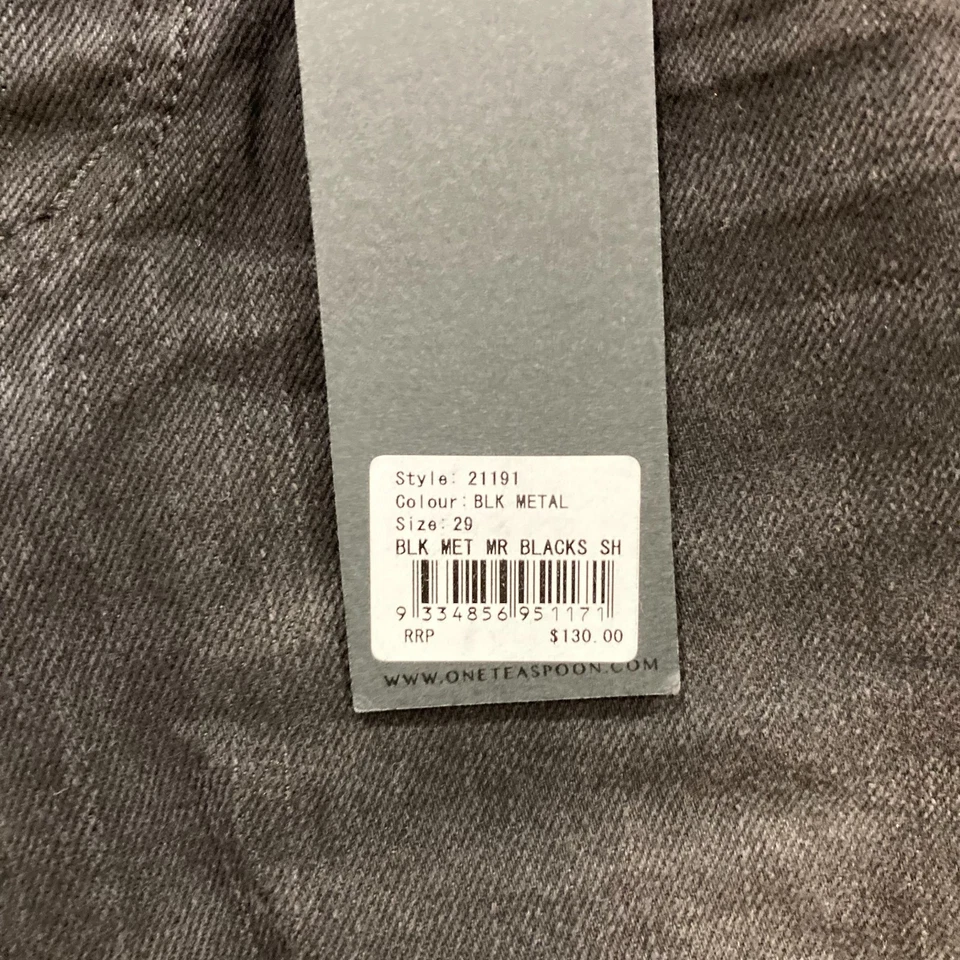 Pantalones Cortos Denim One Teaspoon Para Hombre Talla 29 Negro Algodón Envejecido Botón 42328 Foto 4 de 4