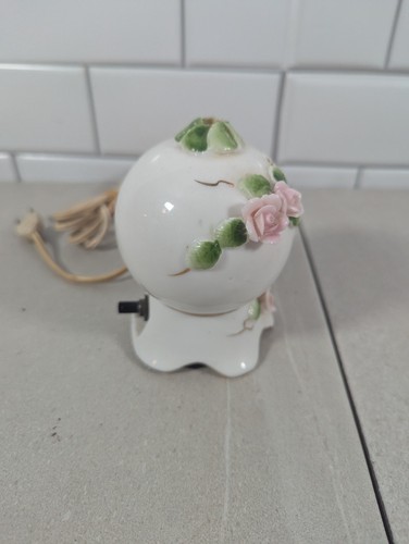 Vintage Porzellan I.W. Reis Parfum Lampe Nachtlicht 1940/50er Jahre Japan Rosen Kugel - Bild 9 von 15