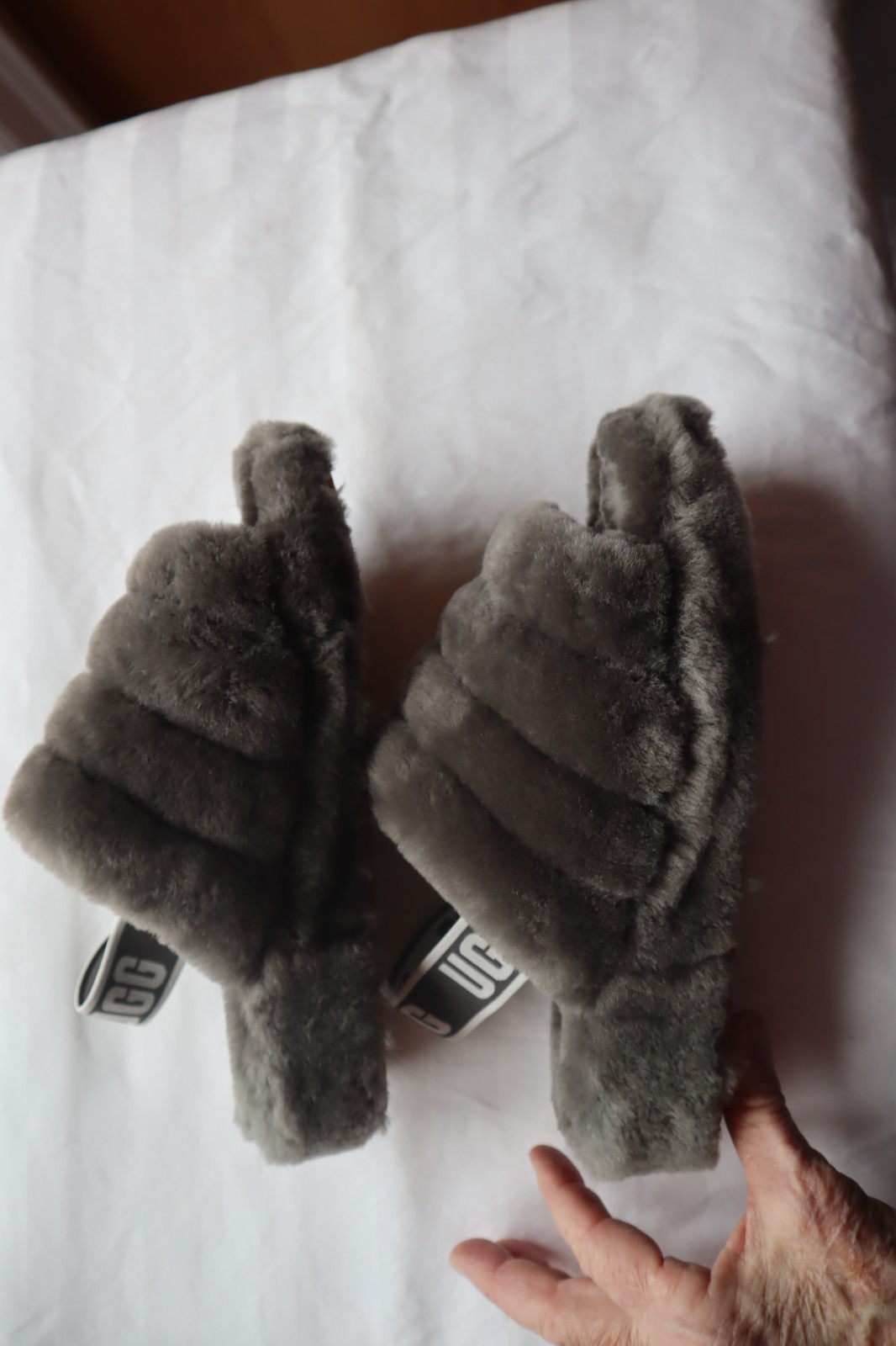 Gray Shearling UGG Fluff Yeah Elastic Slingback S… - image 2