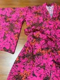 [NEW] Aubade - Short Kimono Robe - Tie Front - Pink Floral -  Loungewear