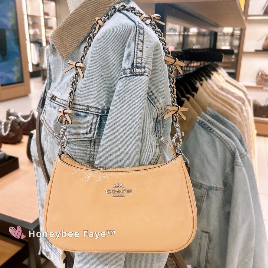 NWT Coach Teri Mini Crossbody Bag In Signature Canvas With Bow