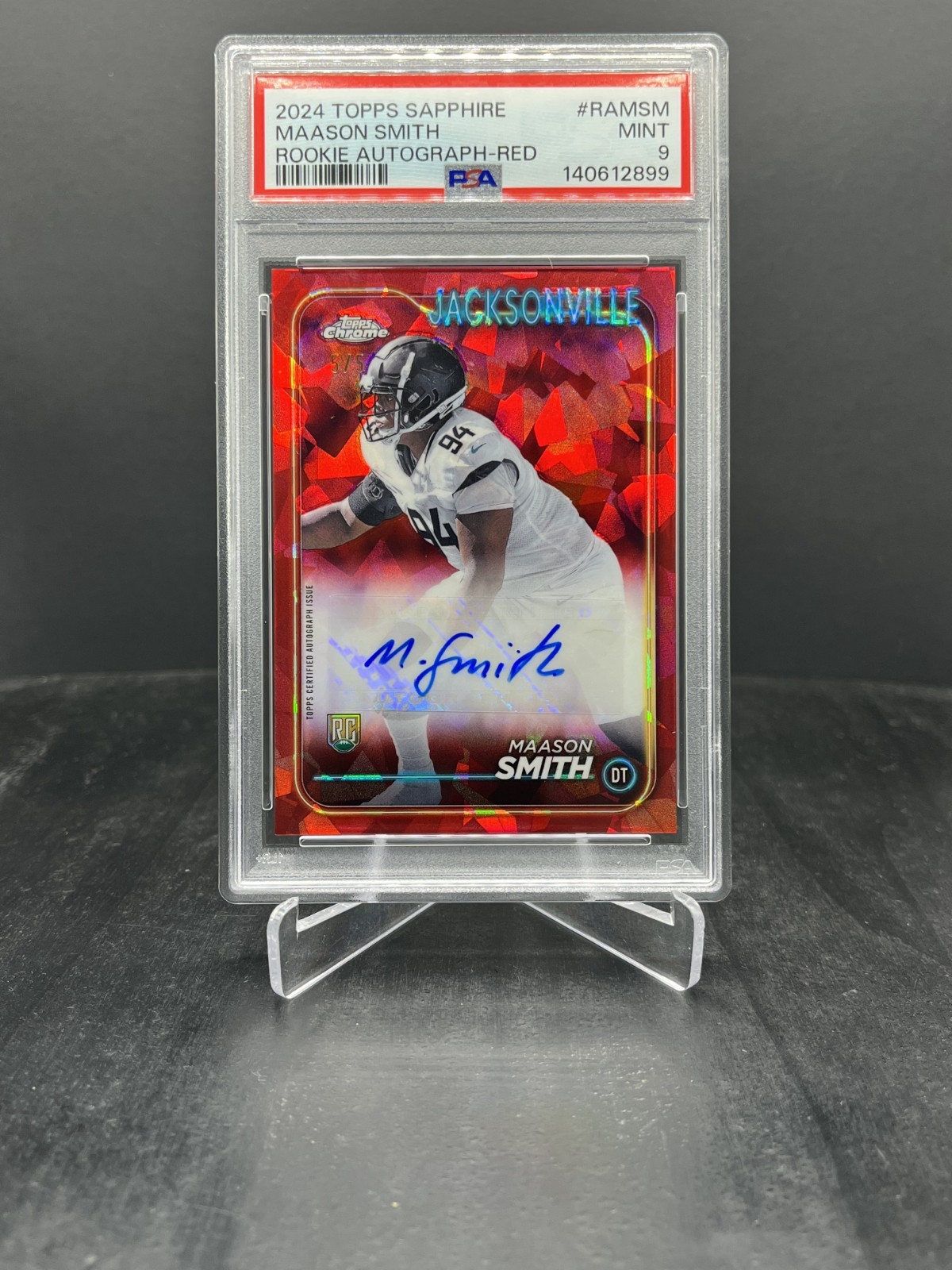 Maason Smith Topps Chrome Sapphire Rookie Autographs #RAMSM Red