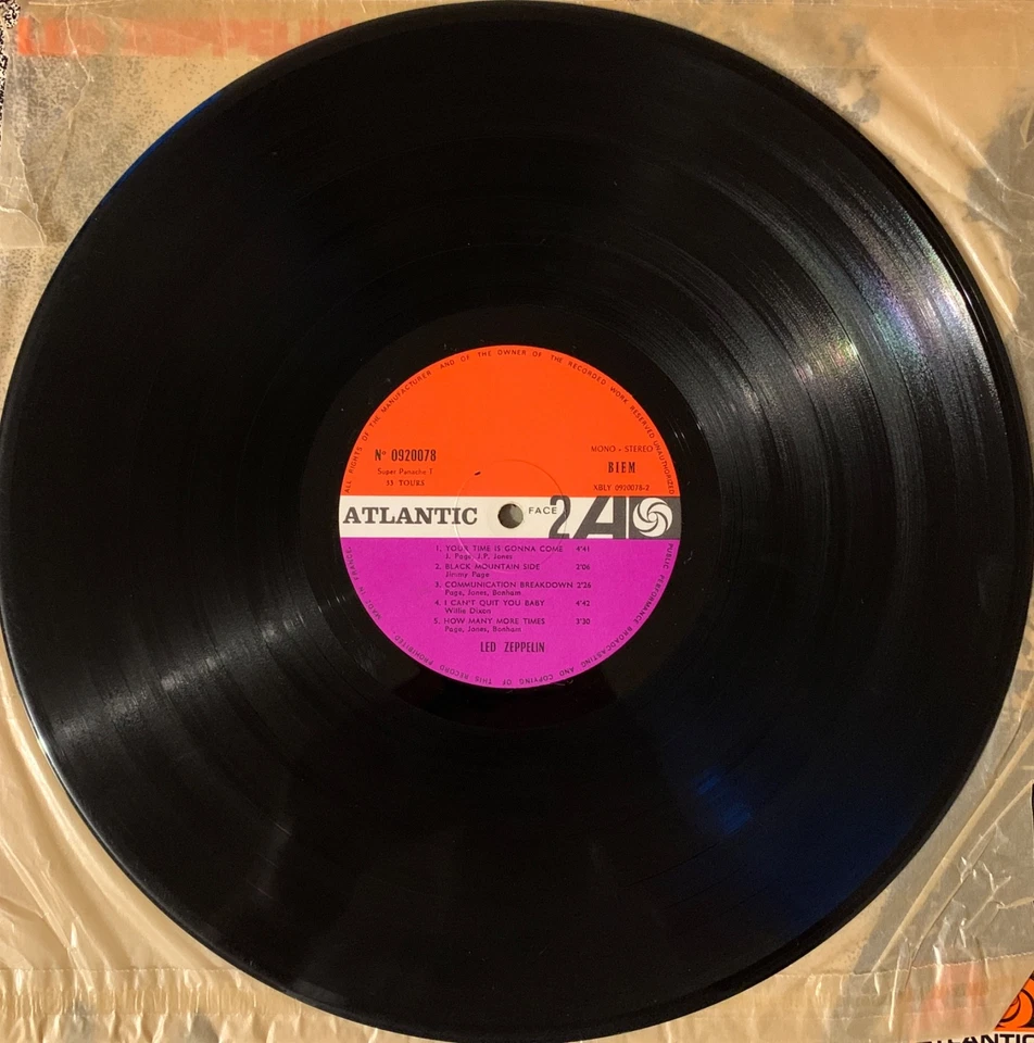 Led Zeppelin I - VINYLE - First pressing - 1969 - Atlantic 0920078 - France - Photo 4/4