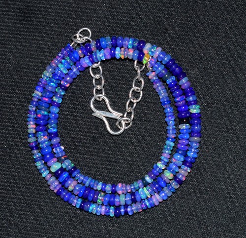 Collana Lunga In Opale Etiope Nero Naturale 41 Carati &ndash; Gioiello JaipurJewels