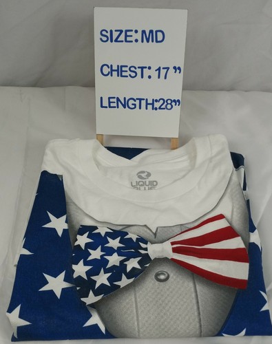 T-Shirt Liquid Blue Red, White and Blue Patriotic American Flag T-Shirt Vest M - Picture 4 of 4