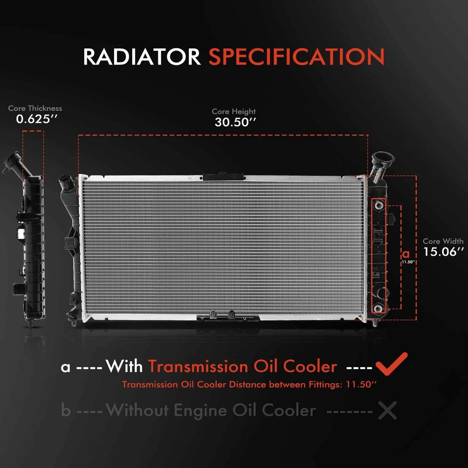Nuevo kit de montaje de radiador y ventilador de refrigeración doble para Buick Century 2002-2005 Regal Foto 2 de 4