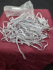 Flat WHITE Braided Elastic Band 1/4" 6mm Width DIY-25 Yds PACK-LOT OF 4 PACKS