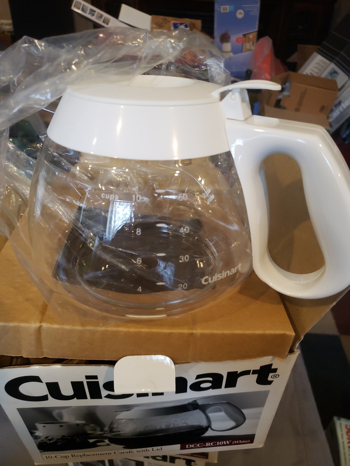 Cuisinart+10+Cup+Coffee+Maker+Replacement+Carafe+with+Lid+White+DCC