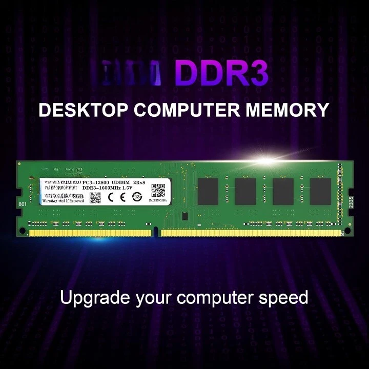 DDR3 RAM 16GB Kit (2x8GB) 1600MHz PC3-12800S CL11 Non-ECC UDIMM Desktop Memory - Image 2 of 4