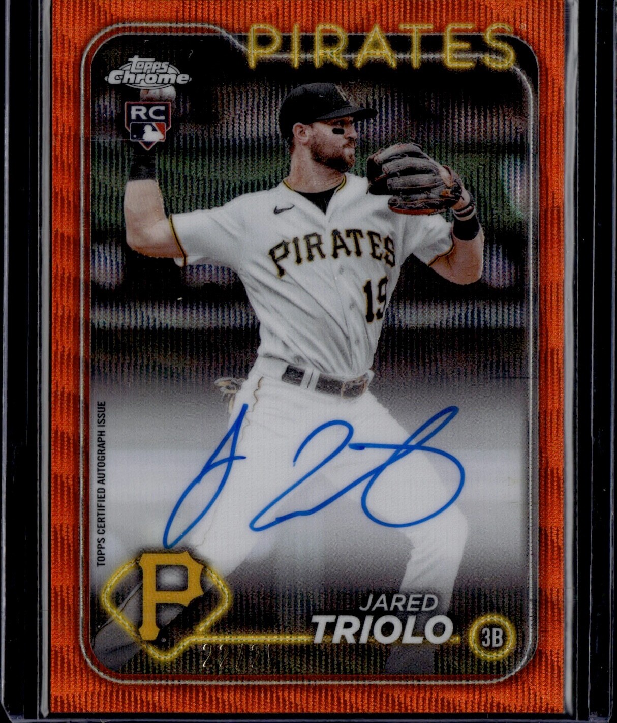 2024 Topps Chrome Baseball Jared Triolo #RA-JTR Orange Wave Refractor Auto /25
