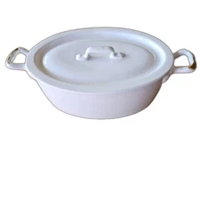 Macy's The Cellar Made in Italy Ceramic 2 Quart Oval Casserole w Lid NWT