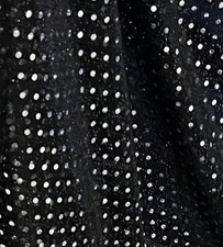 SILVER/BLACK Dots Sequins Fabric 45 Width 5 Yard