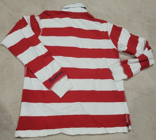 Boys H&M Polo Rugby Shirt US 14Y Striped Red White Blue Long Sleeve Collared - Picture 11 of 11