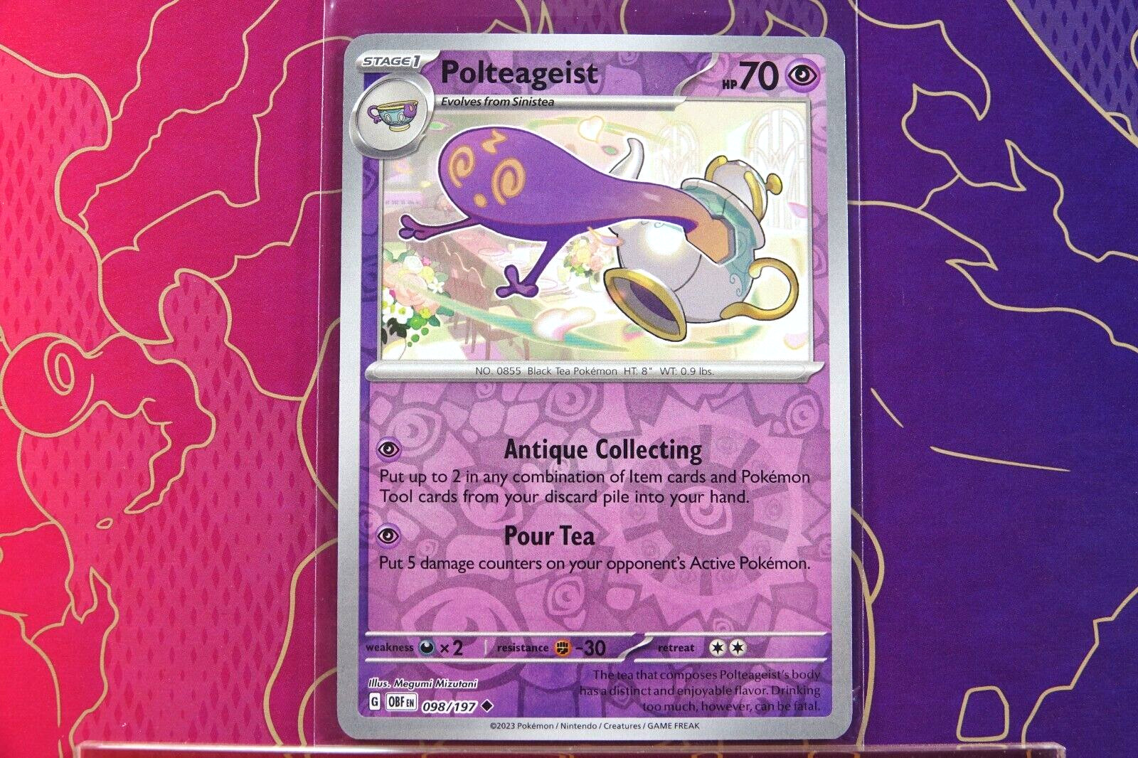 Pokemon TCG SV3 Obsidian Flames 098/197 Polteageist Rev Holo Card