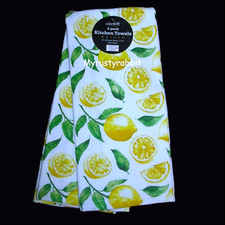 Colordrift Lemon Kitchen Dish Towels - Set of 2 - 100 Cotton New