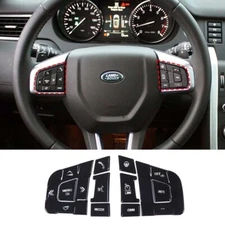 Alloy Steering Wheel Button Patch Trim Sticker Kit For Discovery Sport 2015-2019