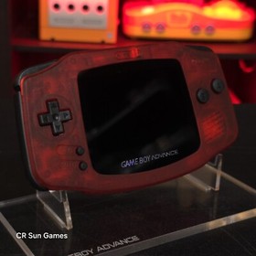 Clear Red Game Boy Advance GBA Console with iPS V5 Backlight Backlit LCD 