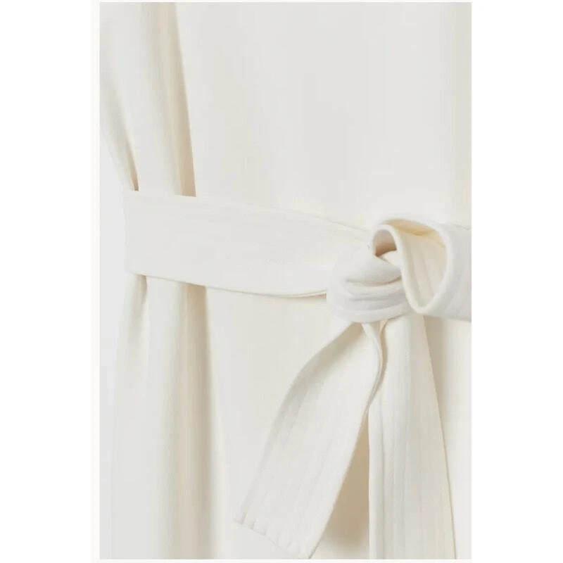 OFF WHITE hm off abito smanicato bianco con cintura cravatta sposa elegante tg m