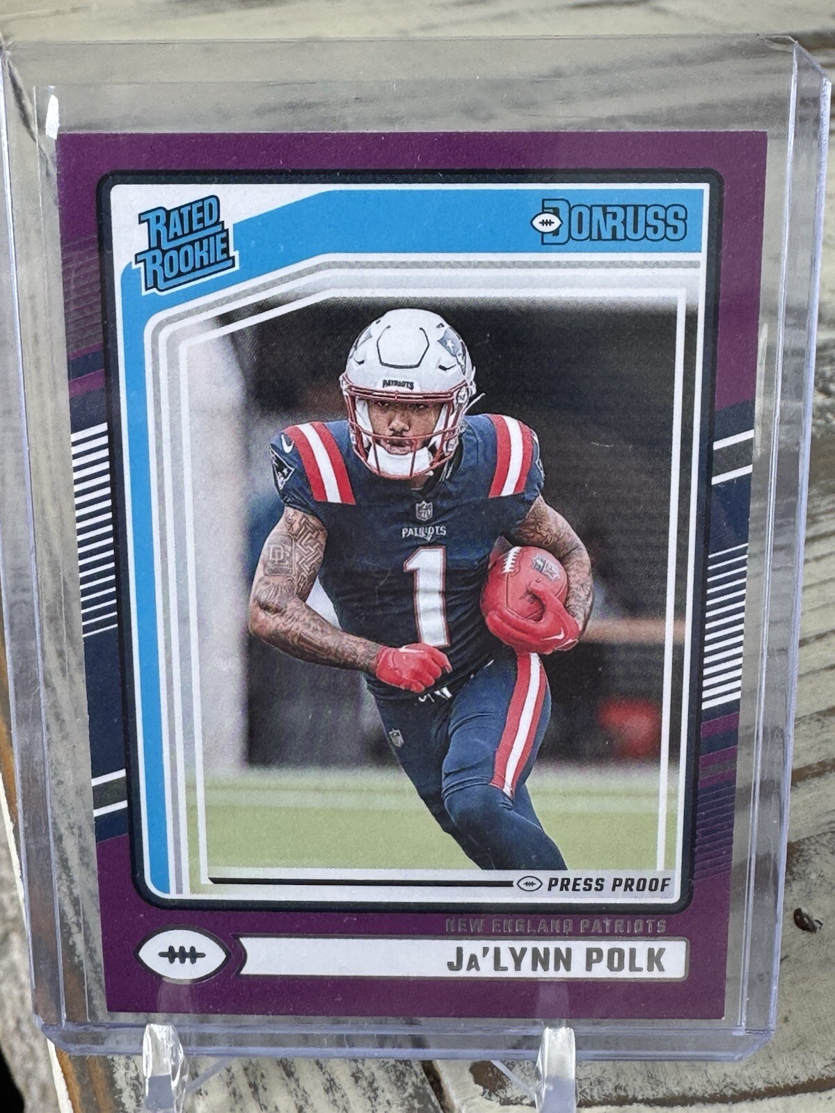 2024 Panini Donruss - Rated Rookie Ja'Lynn Polk #373 Purple Press Proof (RC)