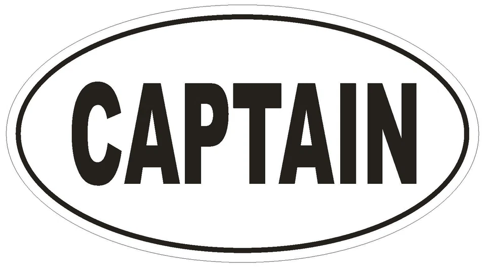 WINTER PARK PRODUCTS CAPTAIN Oval Bumper Sticker or Helmet Sticker D1738 Euro Oval