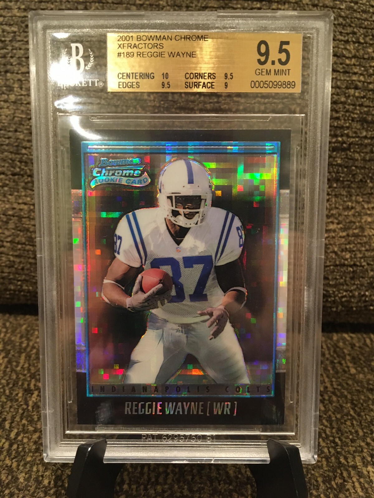 2001 Bowman Chrome Reggie Wayne RC Xfractor Graded BGS 9.5 Gem Mint HOF COLTS