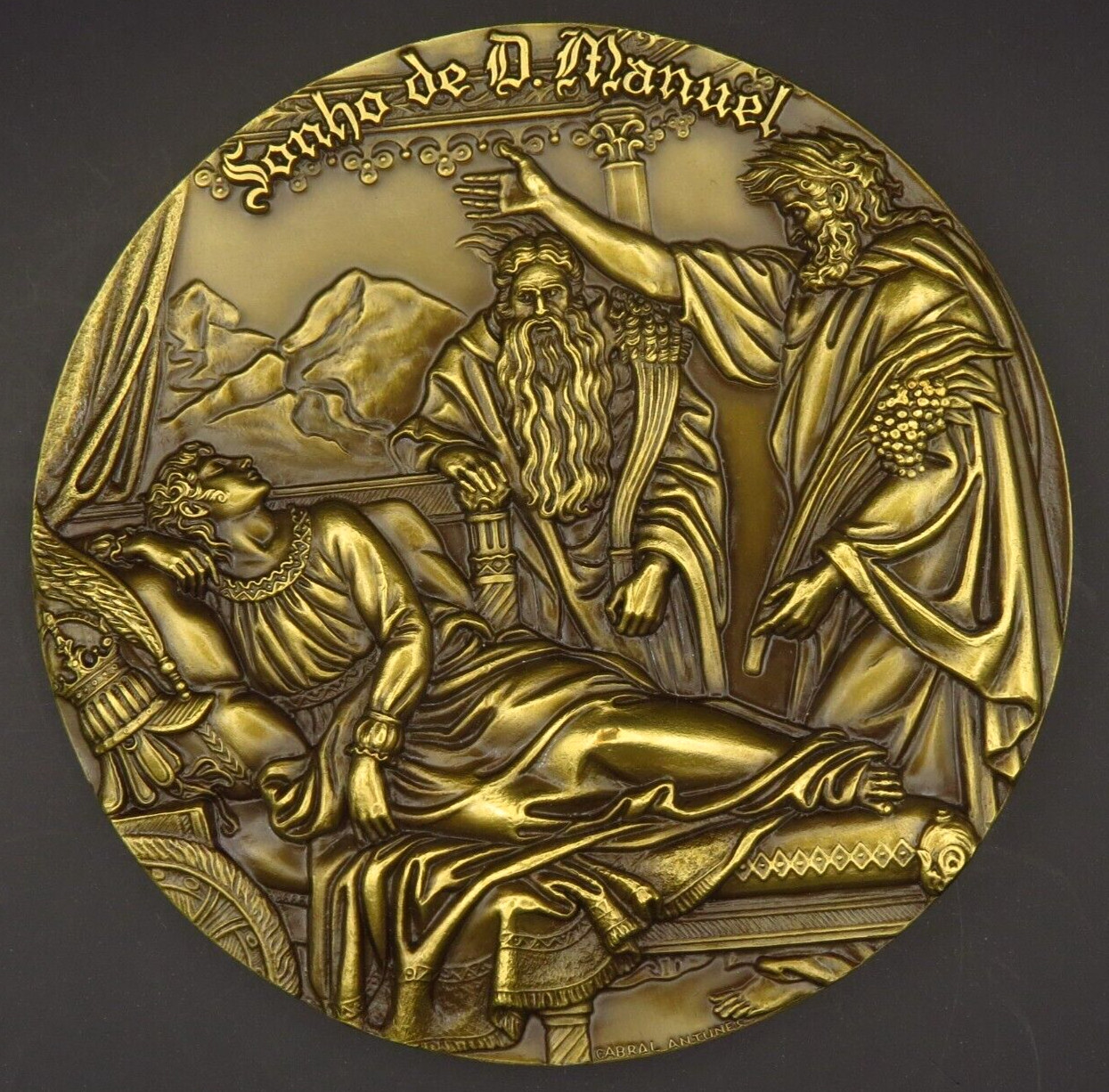 Bronzemedaille "Sonha de Manuel" (d. proph. Traum v. Manuel) v. Luis de Camöes