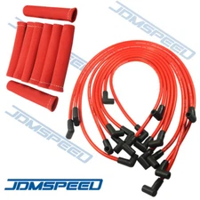 JDMSPEED Plug Wires Set With BOOTS HEAT SHIELD PROTECTOR SBC BBC HEI 350 383 454