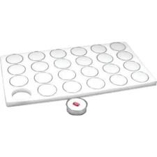 1 White 24 Jar with Lid Liner Insert Use for Gems Coins Body Jewelry Display