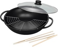 "KrüGer Wok \"Leipzig\" 36 Cm Mit Deckel Und ZubehöR Aluguss Antihaft Wokpfanne"