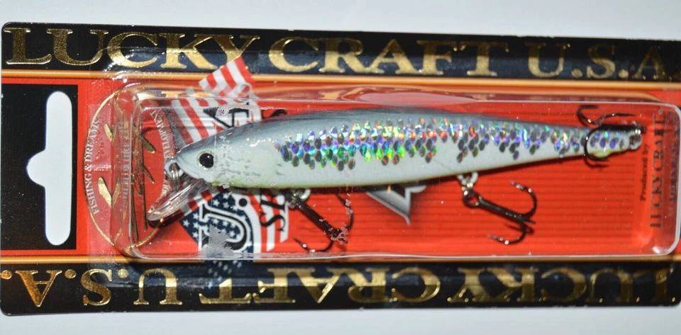 3 señuelos lucky craft flash pointer 100 suspensión lenta 4" ms pistola metal sombreado Foto 2 de 3