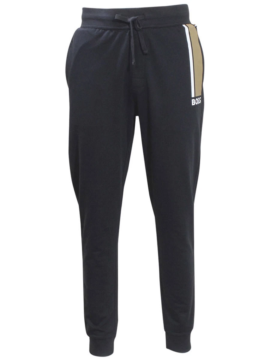 Hugo Boss Men s Authentic Pants Black Cotton Terry Lounge Sweat