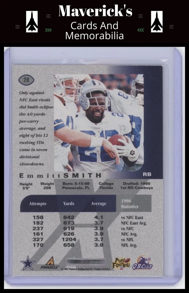 1997 Pinnacle X-Press #20 Emmitt Smith - Image 2 of 2