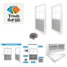 Easy Install 2 Pack 12x18 Shed Windows with Aluminum Frame & Fiberglass Screens