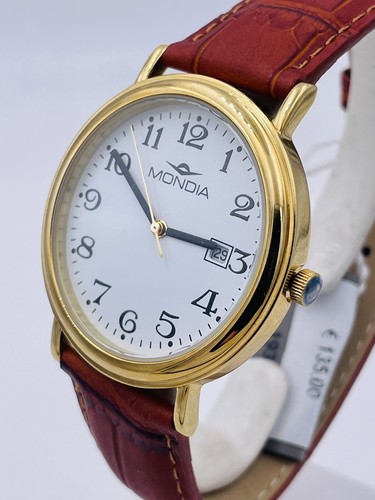 Reloj Mondia Italy 39mm Chapado M6402W/130 Piel Gran Descuento Nuevo - Imagen 2 de 7