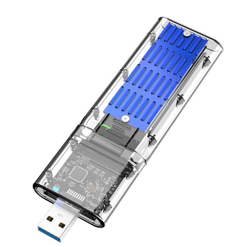 USB3.0 SSD Case Enclosure Adapter Transparent M.2 SATA External Hard Disk Box - Afbeelding 14 van 14