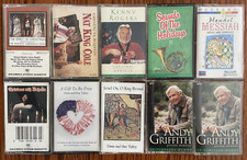 Lot of 10 used Cassettes Christmas & Spiritual Cole, Rogers, Jackson, Griffith
