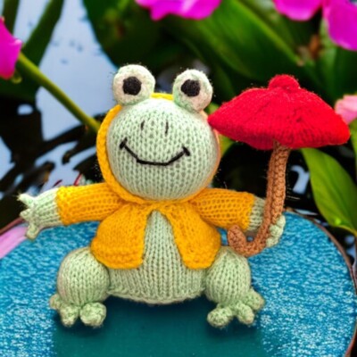 STRICKANLEITUNG - Puddles the Splish Splash Frosch schokorange Abdeckung / 15 cm Spielzeug