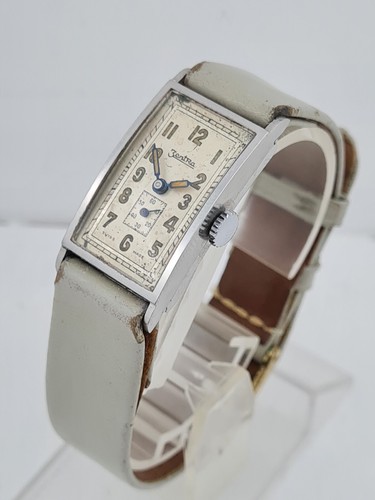 Zentra Art Deco Panzer Tank Military Men's Wrist Watch Cal 296 Swiss Made - Bild 2 von 11