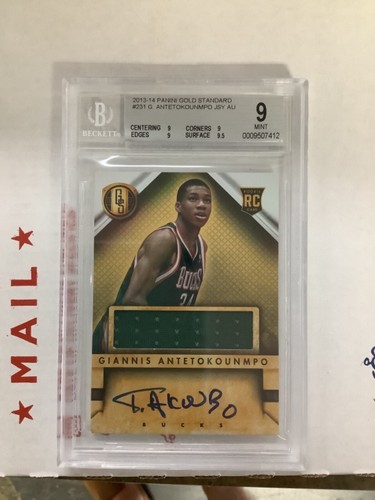 2013-14 Panini Gold Standard #231 Giannis Antetokounmpo RC Jersey AUTO BGS 9