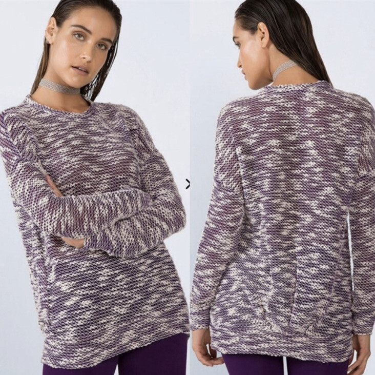 Fabletics Juliette Eggplant Pullover Sweater Purp… - image 1