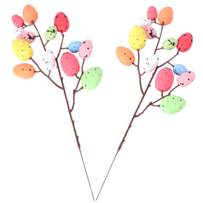 2pcs Künstliche Eier Zweig DIY Eier Eier Bouquet Anordnung Ei Picks