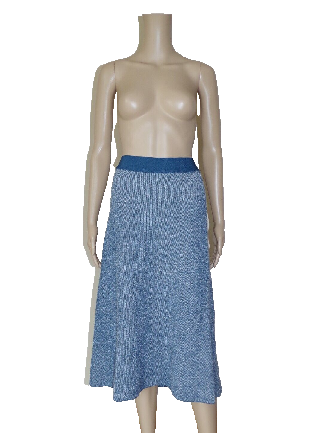 COS Midi A-Line Skirt in Stretch Viscose with Melange Detail for Work