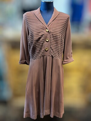 1950s Vintage Brown Petty Hite Fashion Dress Plus Size | eBay 1950s Vintage Brown Petty Hite Fashion Dress Plus Size | eBay