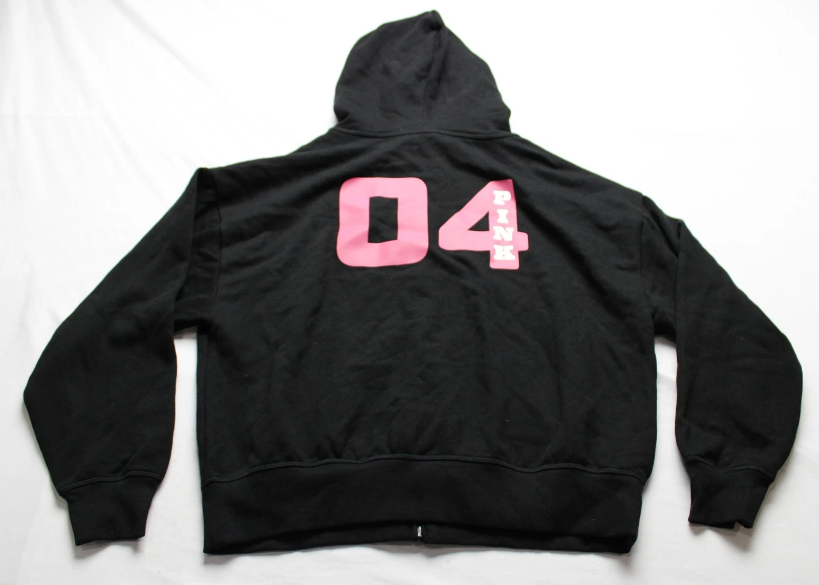 UNDERCOVER Felpa donna Victoria's Secret Ivy Fleece full zip con cappuccio HT3 nera piccola nuova con etichetta