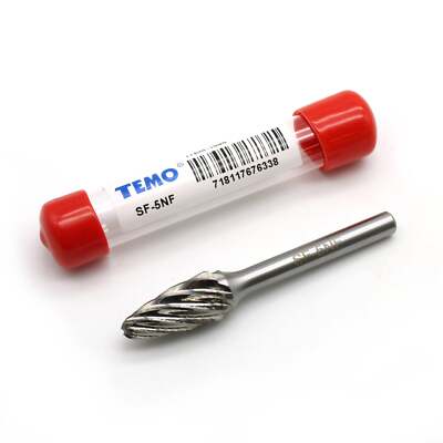 TEMO NF Aluminum Cut Carbide Rotary Burr File 3/8 & 1/2'' Ball Cylinder Tree 2''L