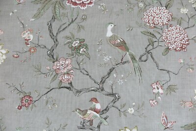 GP & J BAKER VORHANGSTOFF DESIGN Orientalischer Vogel 5,4 METER MAULWURF LEINENMISCHUNG